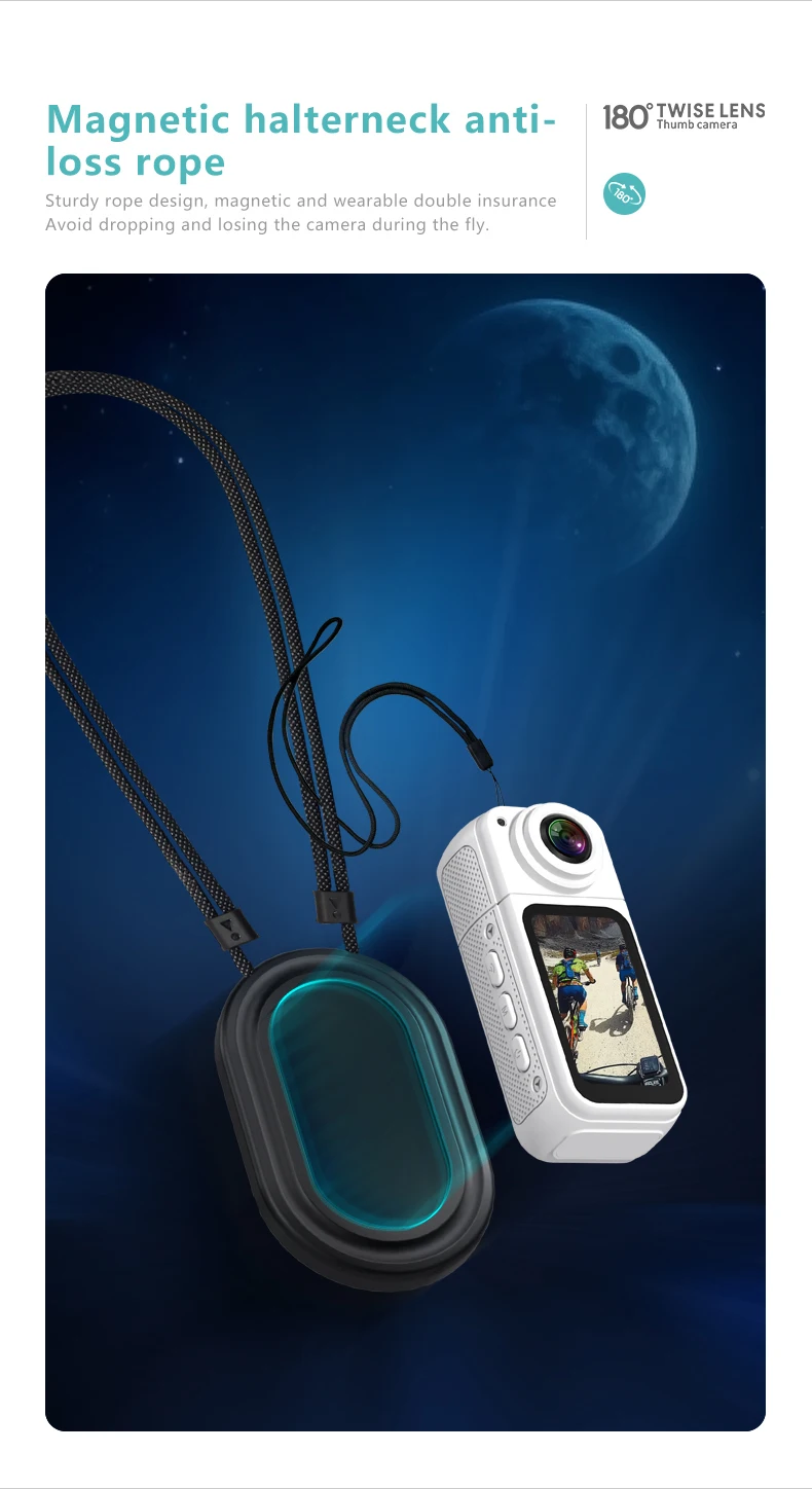 Small Action Camera Sports Cam Bodycam Rotating Lens Go WiFi Digital Pro Video Runcam Instant for Hero 10 11 12 13 Photography