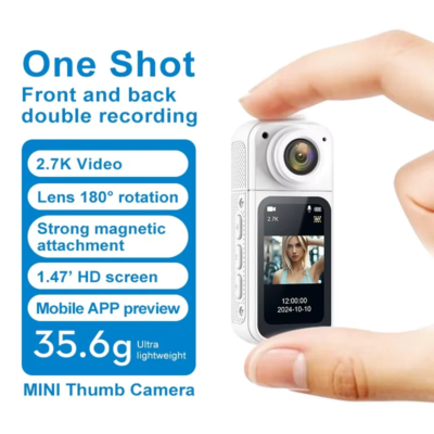 Small Action Camera Sports Cam Bodycam Rotating Lens Go WiFi Digital Pro Video Runcam Instant for Hero 10 11 12 13 Photography