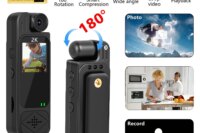 2K Sports HD Mini Camera Outdoor Portable Digital Video Recorder BodyCam Night Vision Police Camcorder 180° Rotating Bike Camera