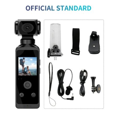 4K 1080P Pocket Action Camcorder HD Sports Cam 1.3 LCD Screen 270 Rotate Wifi Mini Camera with Waterproof Case Motion Camera - Image 6