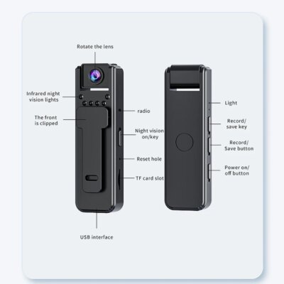 1080P HD Mini Camera Portable Digital Video Recorder BodyCam Infrared Night Vision Police Cam Small Bike Camcorder - Image 6