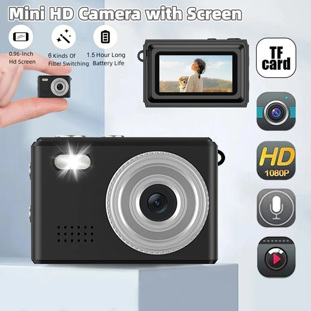 1080P HD Mini Camera Pocket Digital Camera with Screen Bodycam Indoor Outdoor Sports DV Video Recorder Compact