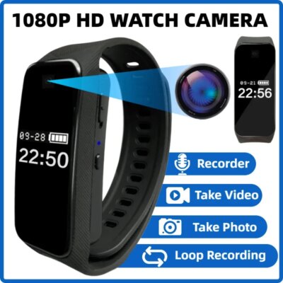 Mini HD 1080P Camera Video Bracelet Camera Sports Wristband Camera Wearable Watch Cam Micro Camera Sports DV Hidden TF Card