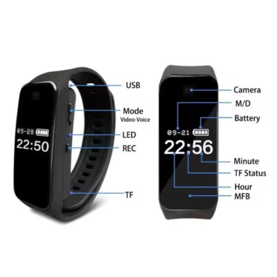 Mini HD 1080P Camera Video Bracelet Camera Sports Wristband Camera Wearable Watch Cam Micro Camera Sports DV Hidden TF Card - Image 6