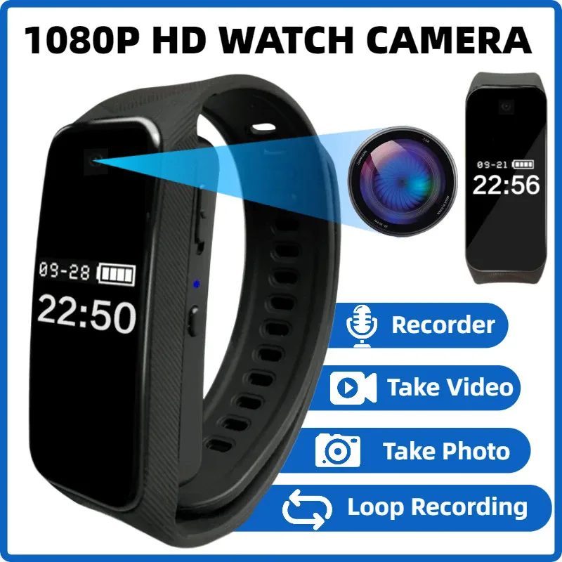 Mini HD 1080P Camera Video Bracelet Camera Sports Wristband Camera Wearable Watch Cam Micro Camera Sports DV Hidden TF Card
