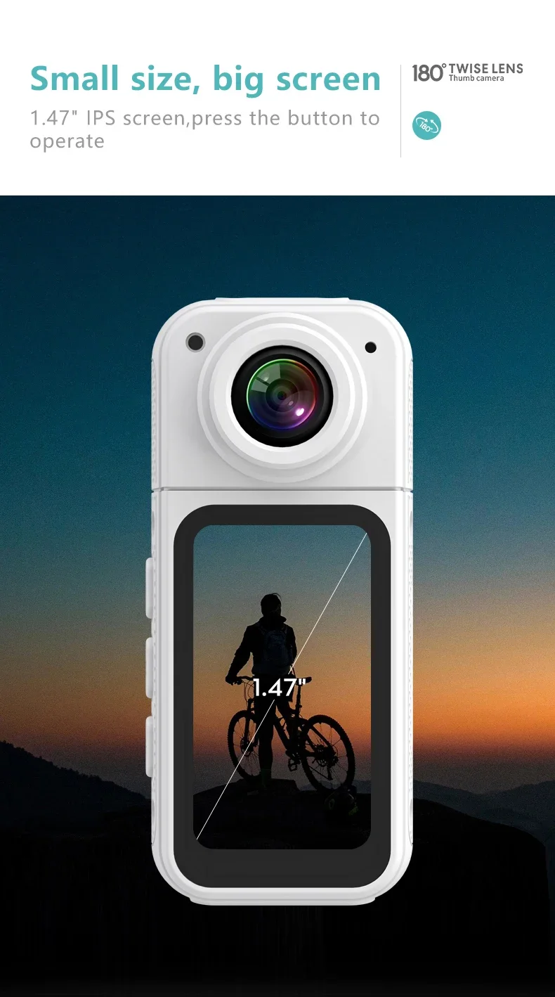 1.5Inch 2.7K UHD Wifi Action Camera Dash Action Moto 180° Rotation Wide Angle 1080P Small Motorcycle Video Bodycams for Cycling