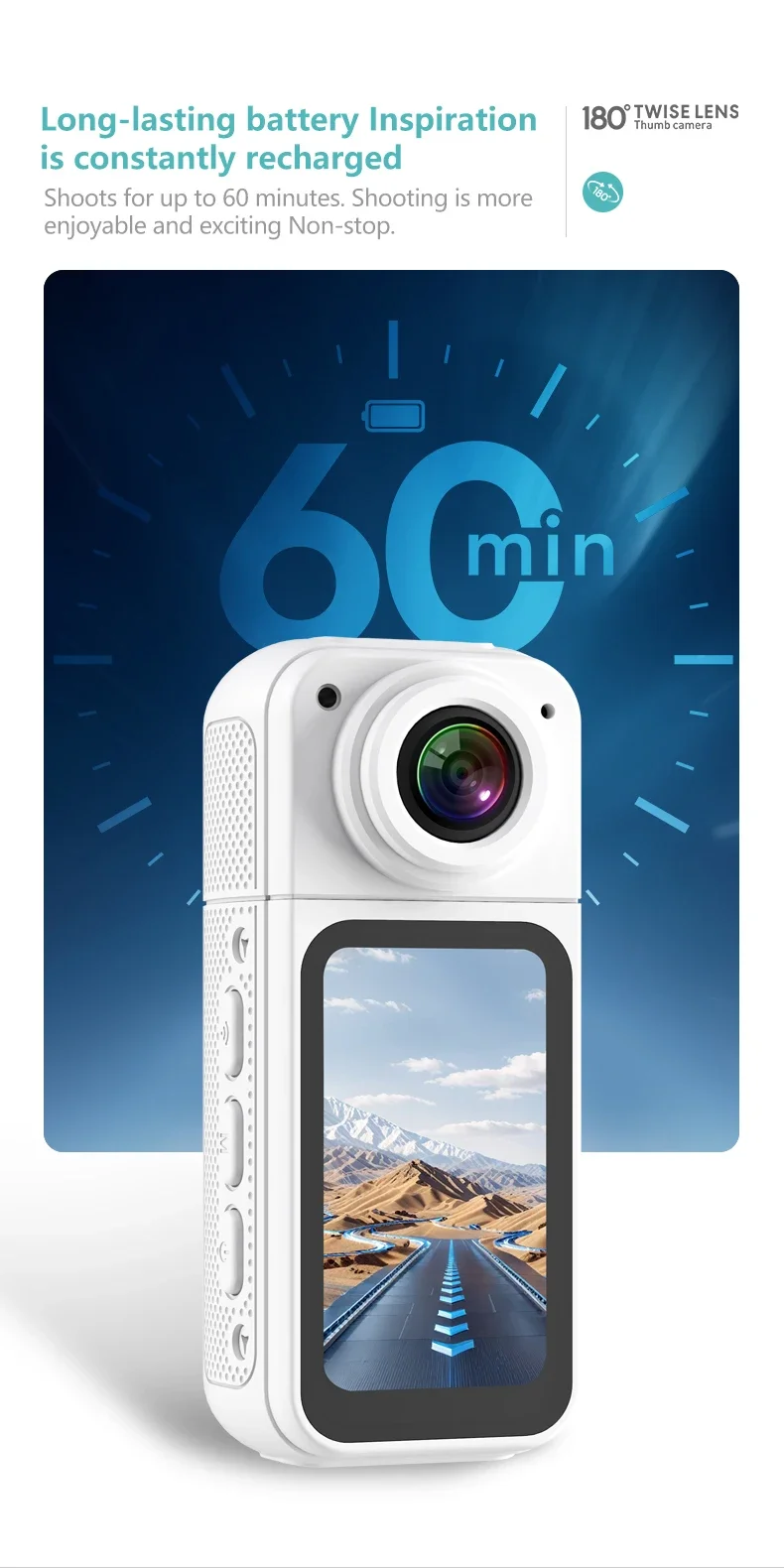 1.5Inch 2.7K UHD Wifi Action Camera Dash Action Moto 180° Rotation Wide Angle 1080P Small Motorcycle Video Bodycams for Cycling