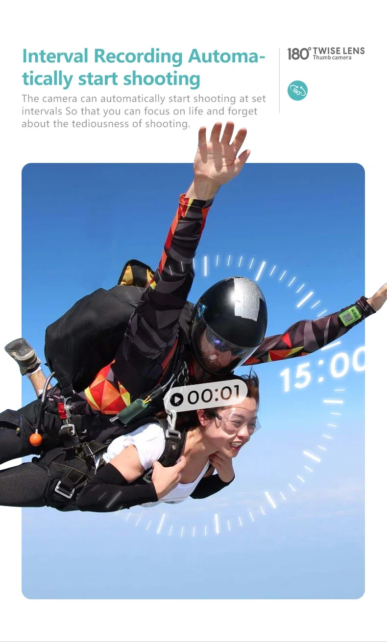 1.5Inch 2.7K UHD Wifi Action Camera Dash Action Moto 180° Rotation Wide Angle 1080P Small Motorcycle Video Bodycams for Cycling