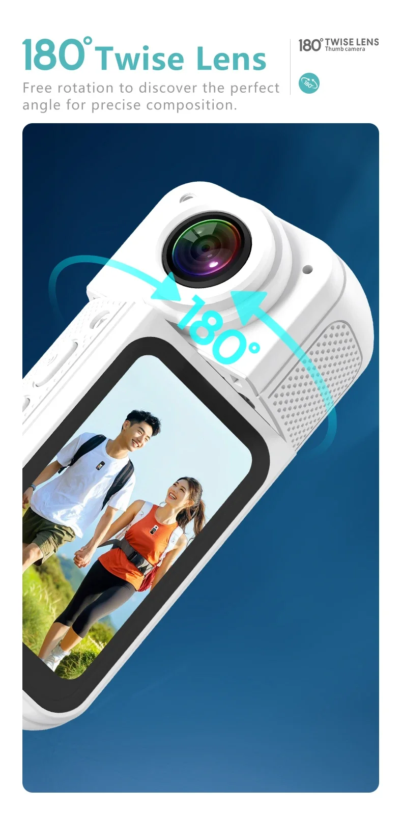 1.5Inch 2.7K UHD Wifi Action Camera Dash Action Moto 180° Rotation Wide Angle 1080P Small Motorcycle Video Bodycams for Cycling