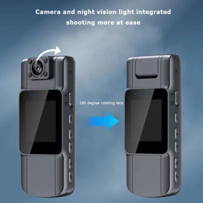 GS06 Mini Body Camera 1080P HD WiFi Sports Camera 180° Rotating Night Vision Digital Video Recorder 1000mAh Bodycam Police Cam - Image 3