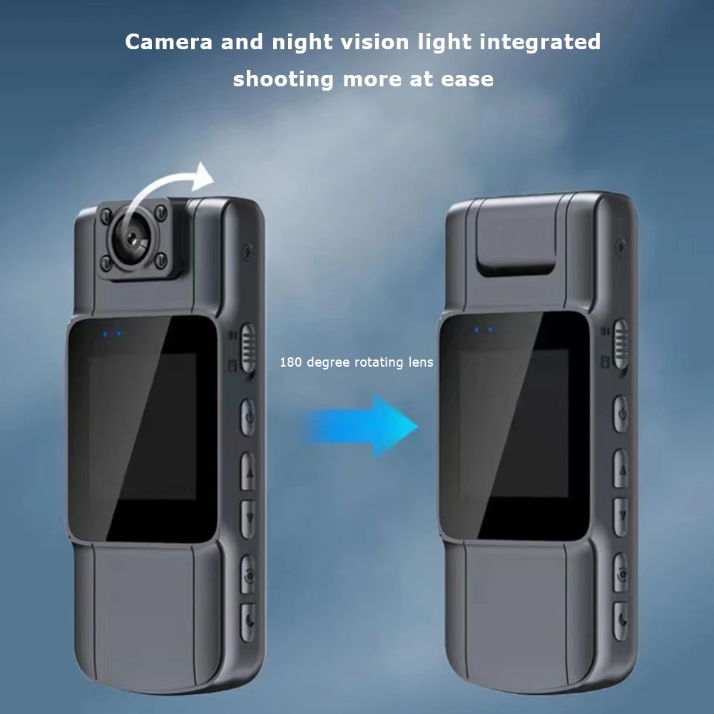 GS06 Mini Body Camera 1080P HD WiFi Sports Camera 180° Rotating Night Vision Digital Video Recorder 1000mAh Bodycam Police Cam