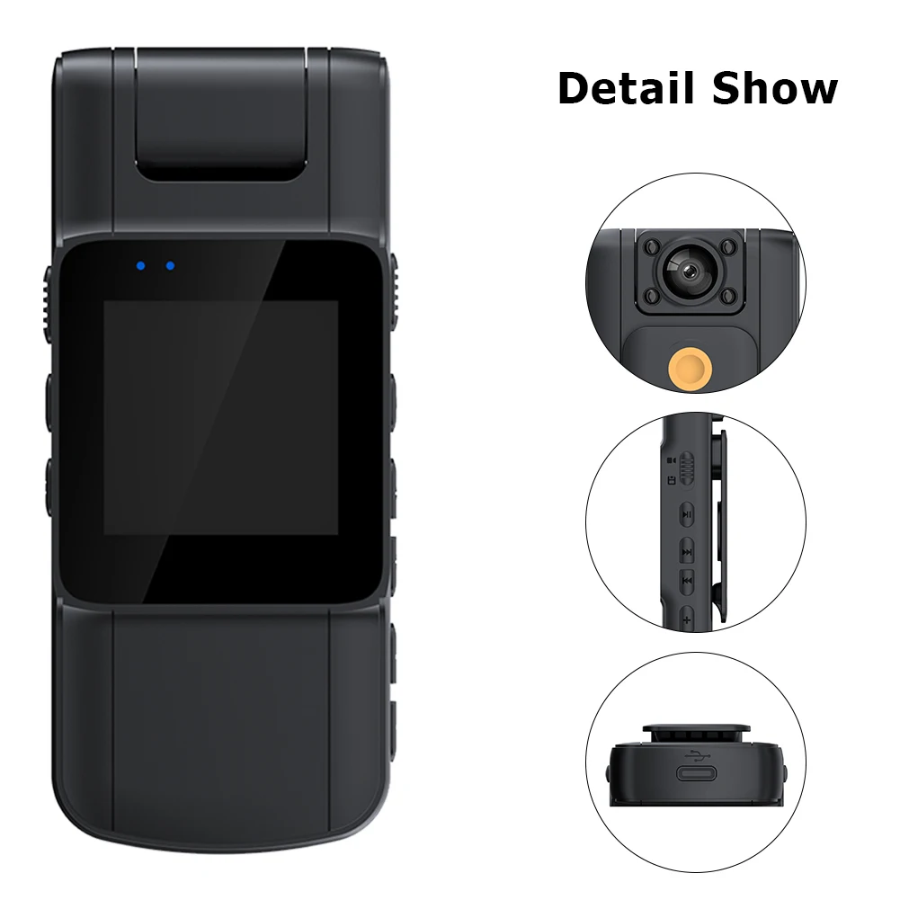 GS06 Mini Body Camera 1080P HD WiFi Sports Camera 180° Rotating Night Vision Digital Video Recorder 1000mAh Bodycam Police Cam