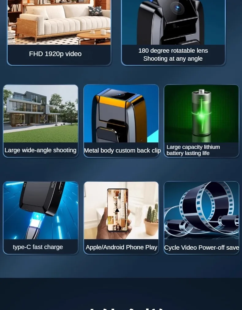HD 1920P Body Mini Camera Portable Small Digital Video Recorder Police BodyCam  Miniature Camcorder action camera mini dv