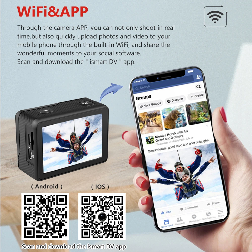 Action Camera 5K30FPS 4K60FPS 48MP 2.0 Touch LCD EIS Dual Screen Wi-Fi 170D DVR Webcam Waterproof 30M 5X Zoom Sports Camera Action Camera 5K30FPS 4K60FPS 48MP 2.0 Touch LCD EIS Dual Screen Wi-Fi 170D DVR Webcam Waterproof 30M 5X Zoom Sports Camera