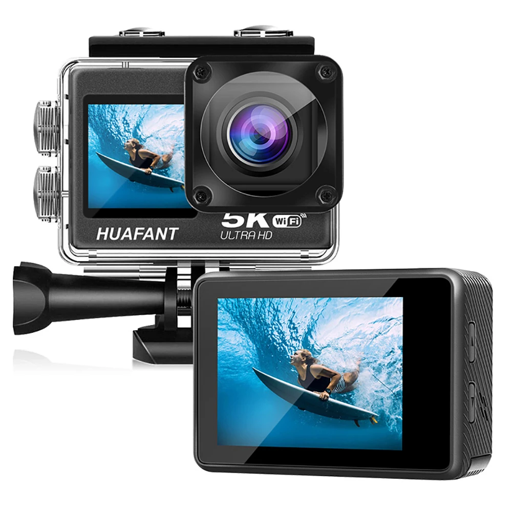 Action Camera 5K30FPS 4K60FPS 48MP 2.0 Touch LCD EIS Dual Screen Wi-Fi 170D DVR Webcam Waterproof 30M 5X Zoom Sports Camera Action Camera 5K30FPS 4K60FPS 48MP 2.0 Touch LCD EIS Dual Screen Wi-Fi 170D DVR Webcam Waterproof 30M 5X Zoom Sports Camera