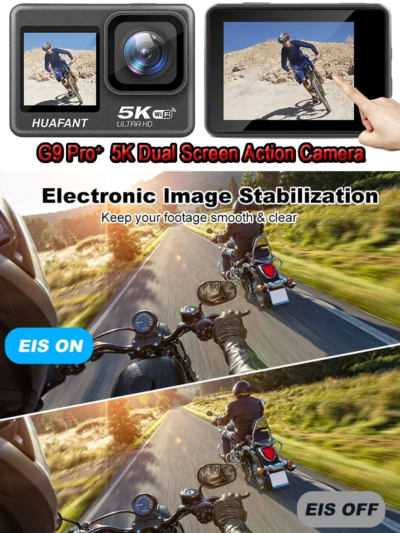 Action Camera 5K30FPS 4K60FPS 48MP 2.0 Touch LCD EIS Dual Screen Wi-Fi 170D DVR Webcam Waterproof 30M 5X Zoom Sports Camera - Image 5