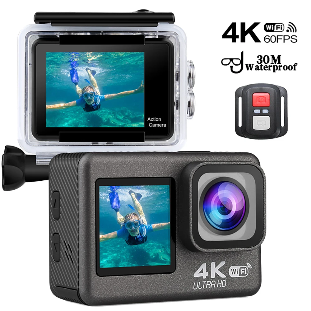 Action Camera 5K30FPS 4K60FPS 48MP 2.0 Touch LCD EIS Dual Screen Wi-Fi 170D DVR Webcam Waterproof 30M 5X Zoom Sports Camera Action Camera 5K30FPS 4K60FPS 48MP 2.0 Touch LCD EIS Dual Screen Wi-Fi 170D DVR Webcam Waterproof 30M 5X Zoom Sports Camera