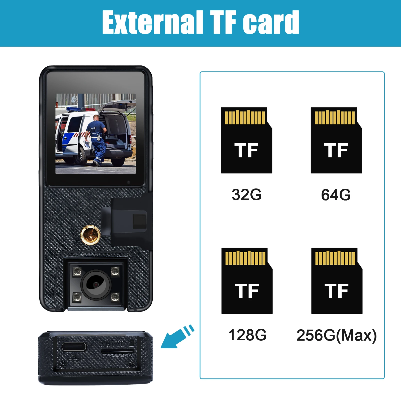 Vandlion A39 1080P Infrared Night Vision HD Mini Camera 1.54'' Screen Dash Cam Small Camcorder 180 degrees Wide Angle Bodycam