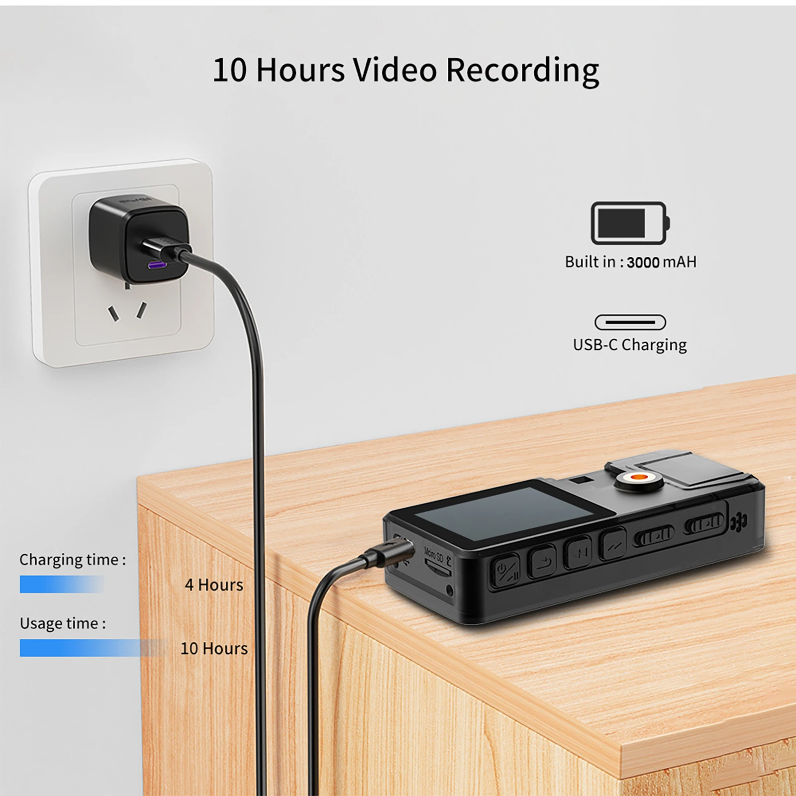 Vandlion A39 1080P Infrared Night Vision HD Mini Camera 1.54'' Screen Dash Cam Small Camcorder 180 degrees Wide Angle Bodycam