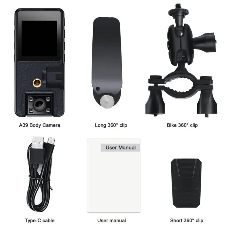 Vandlion A39 1080P Infrared Night Vision HD Mini Camera 1.54'' Screen Dash Cam Small Camcorder 180 degrees Wide Angle Bodycam