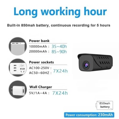 1080P HD Mini Wifi Camera Smart Home Video Recorder IR Night Vision Security Subminiature Camcorder Micro Built-in Power Battery - Image 2