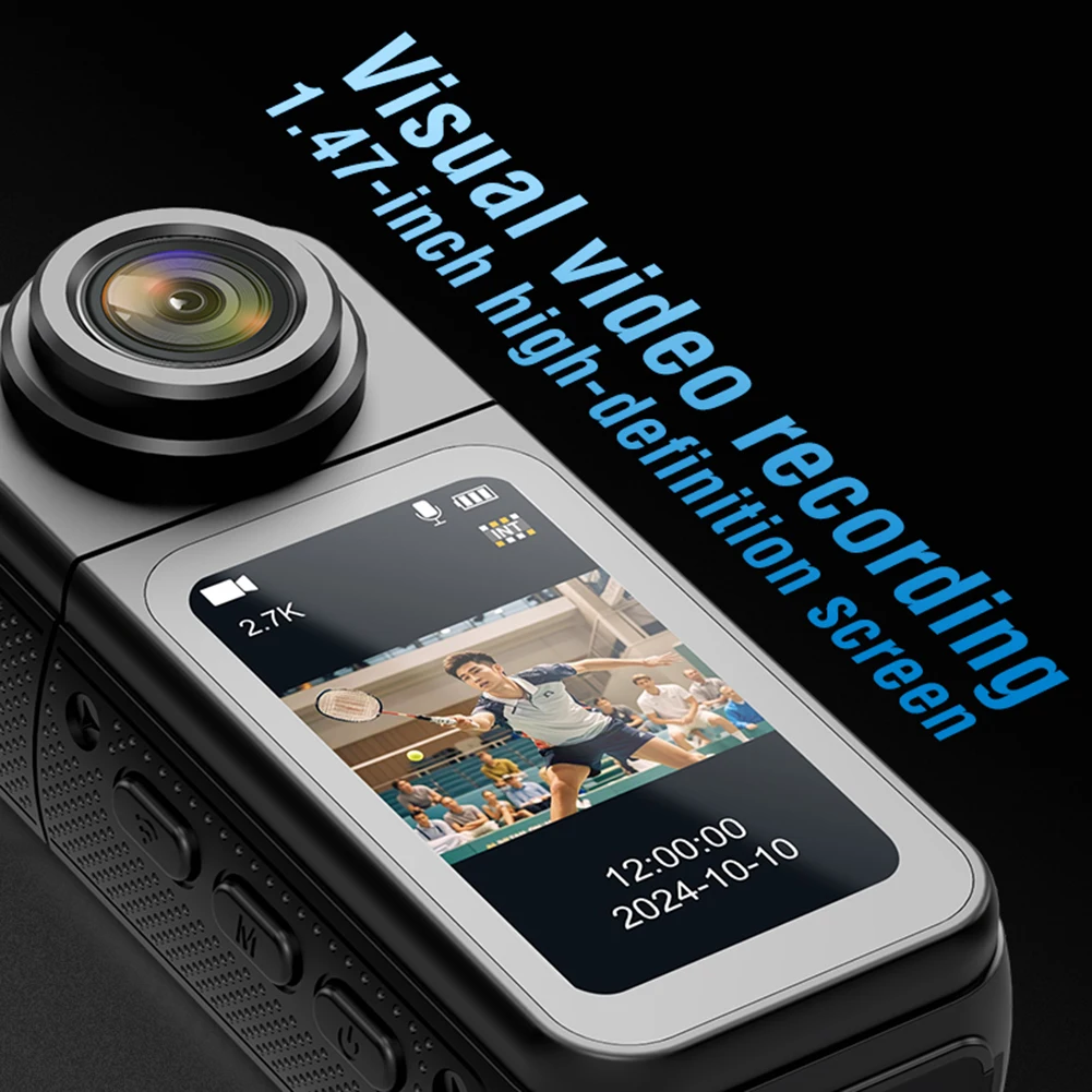 S70 2.7K HD Small Sports Cam 180° Rotate WiFi Thumb Camera Wearable WIFI Bodycam Magnetic Video Recorder Camcorder for Sports