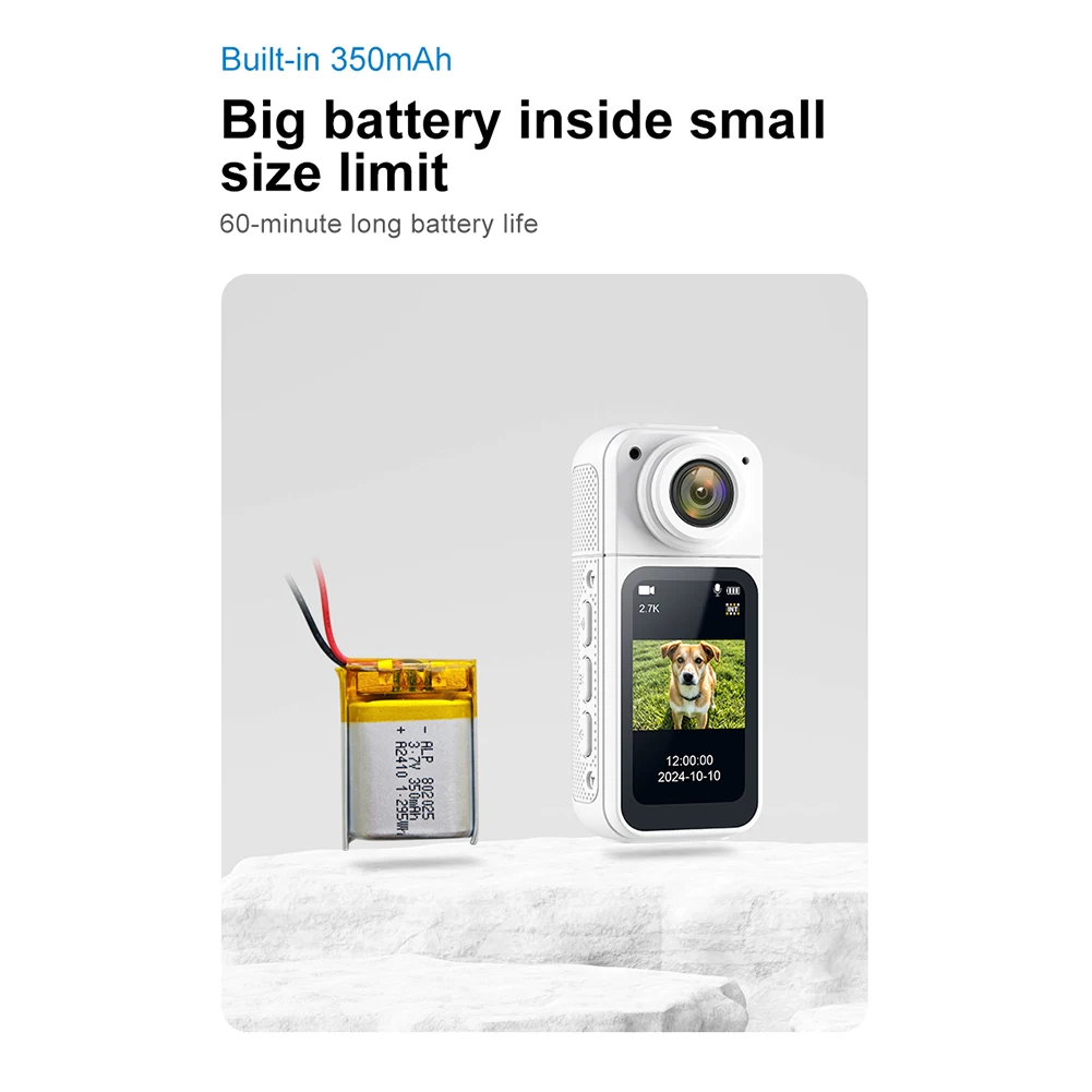 S70 2.7K HD Small Sports Cam 180° Rotate WiFi Thumb Camera Wearable WIFI Bodycam Magnetic Video Recorder Camcorder for Sports