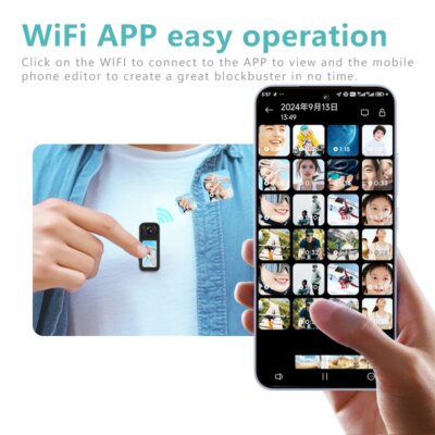 Small Action Camera Sports Cam Bodycam Rotating Lens Go WiFi Digital Pro Video Runcam Instant for Hero 10 11 12 13 Photography - Image 5
