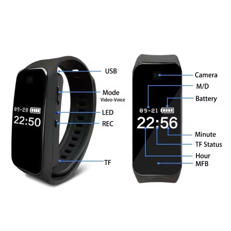 1080P HD Mini Camera Smart Watch Camera Portable Outdoor Sports DV Sports Bracelet Cam Supports Mobile Hotspot Viewing 1080P HD Mini Camera Smart Watch Camera Portable Outdoor Sports DV Sports Bracelet Cam Supports Mobile Hotspot Viewing