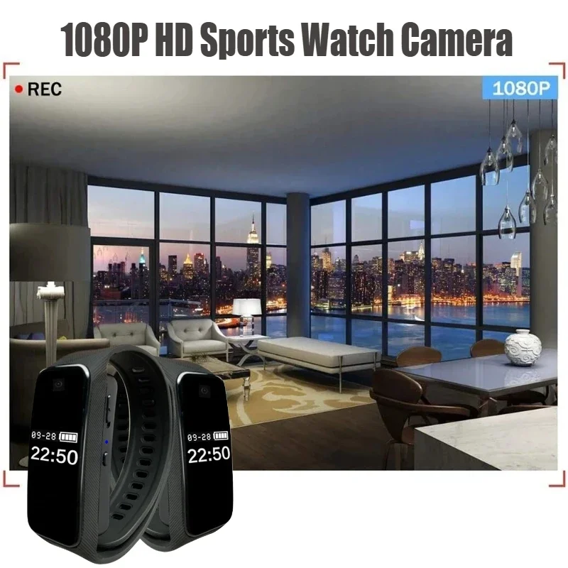 1080P HD Mini Camera Smart Watch Camera Portable Outdoor Sports DV Sports Bracelet Cam Supports Mobile Hotspot Viewing 1080P HD Mini Camera Smart Watch Camera Portable Outdoor Sports DV Sports Bracelet Cam Supports Mobile Hotspot Viewing