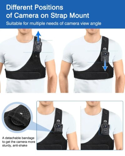 BOBLOV Body Camera Chest Vest Durable Shoulder Single Vest for All Body Camcorder Velcro Wearing Bodycam Belt Cam Shoulder Strap - Image 4