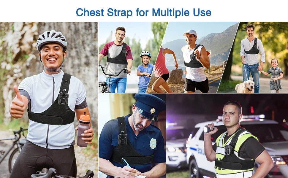 BOBLOV Body Camera Chest Vest Durable Shoulder Single Vest for All Body Camcorder Velcro Wearing Bodycam Belt Cam Shoulder Strap