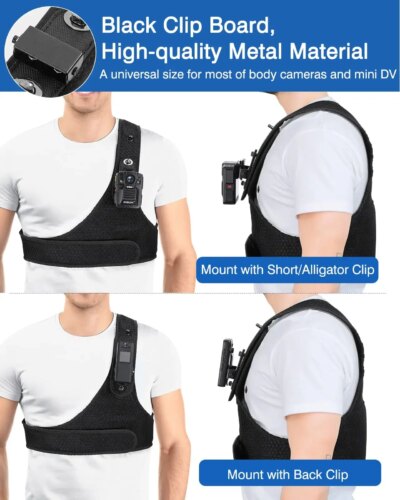 BOBLOV Body Camera Chest Vest Durable Shoulder Single Vest for All Body Camcorder Velcro Wearing Bodycam Belt Cam Shoulder Strap - Image 3