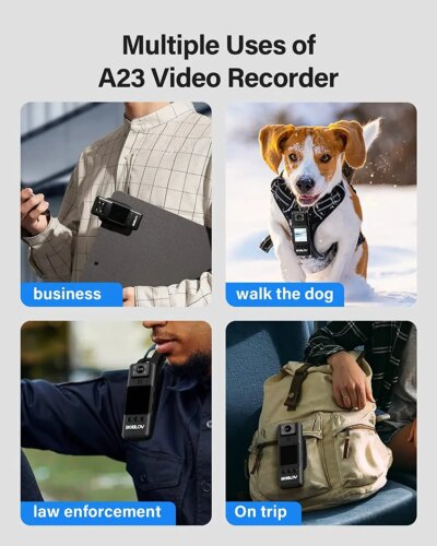 BOBLOV A23 Infrared Night Vision Mini Camera 1080P 180 Rotating len Video Recorder Small Camcorder Police BodyCam Magnetic Clips - Image 5