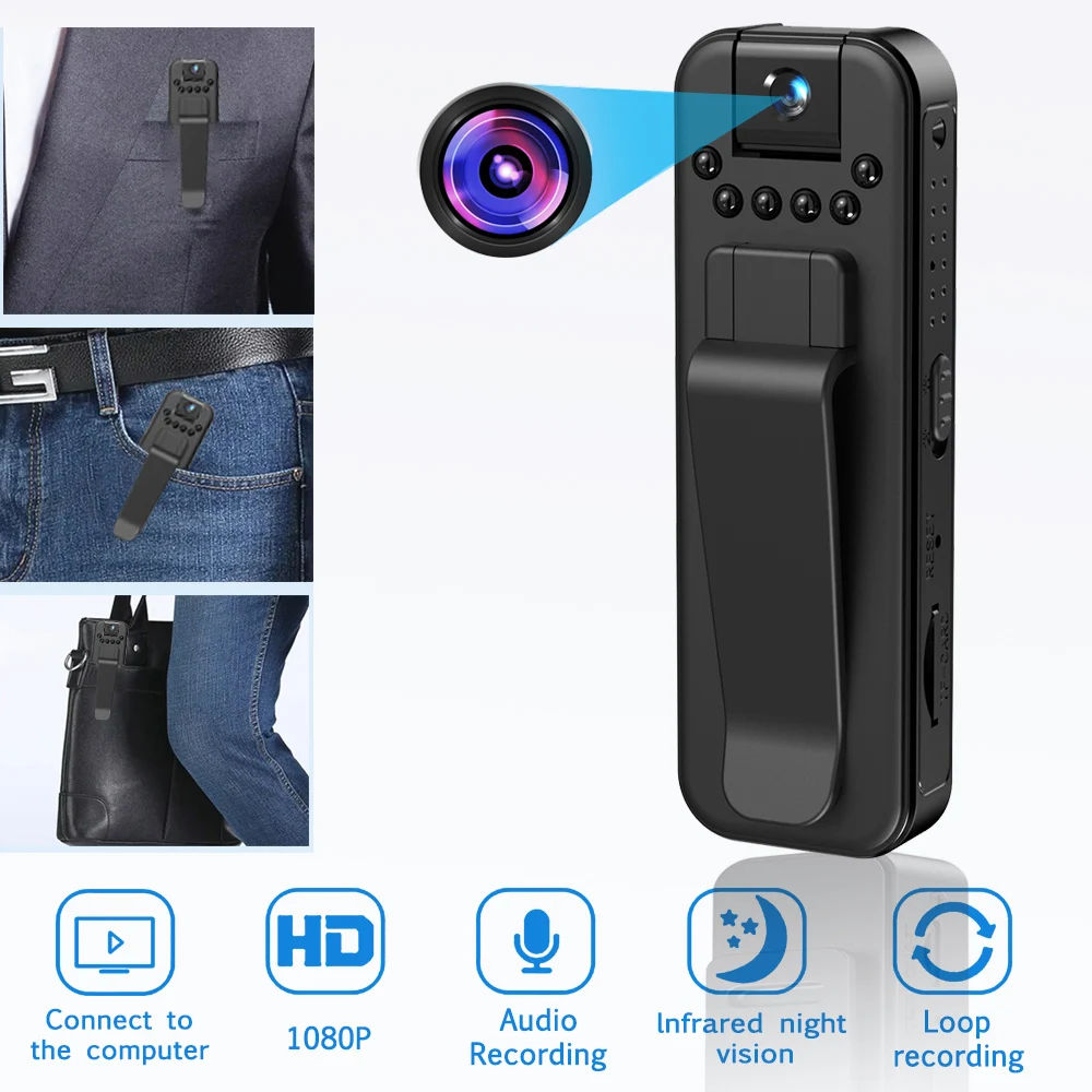 HD 1080P Mini Camera Portable Small Digital Video Recorder Police BodyCam Infrared Night Vision Video Surveillance Camcorder