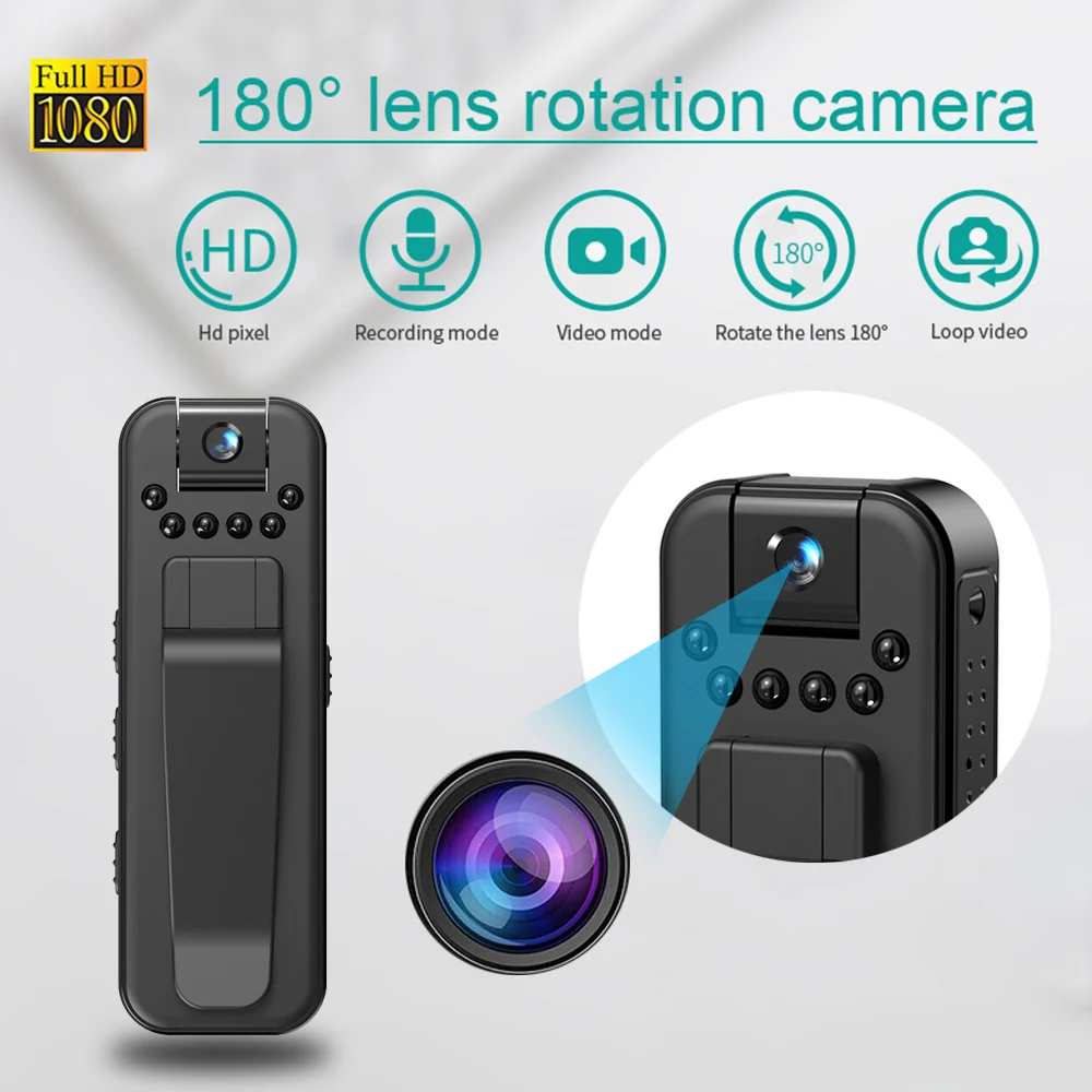 HD 1080P Mini Camera Portable Small Digital Video Recorder Police BodyCam Infrared Night Vision Video Surveillance Camcorder