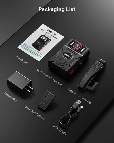 BOBLOV M7 Pro 4K Body Cameras  Mini Camera With LCD Screen 256GB Video Recorder GPS Bodycam 180° Rotate Camera  Police Cam - Image 6