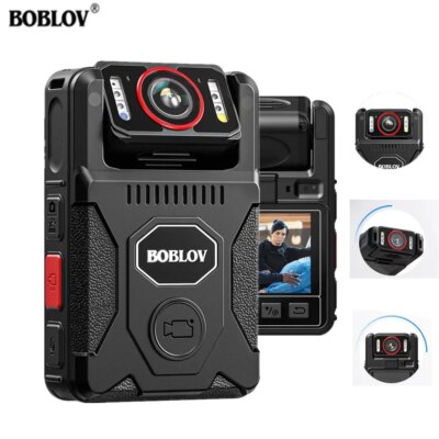 BOBLOV M7 Pro 4K Body Cameras  Mini Camera With LCD Screen 256GB Video Recorder GPS Bodycam 180° Rotate Camera  Police Cam