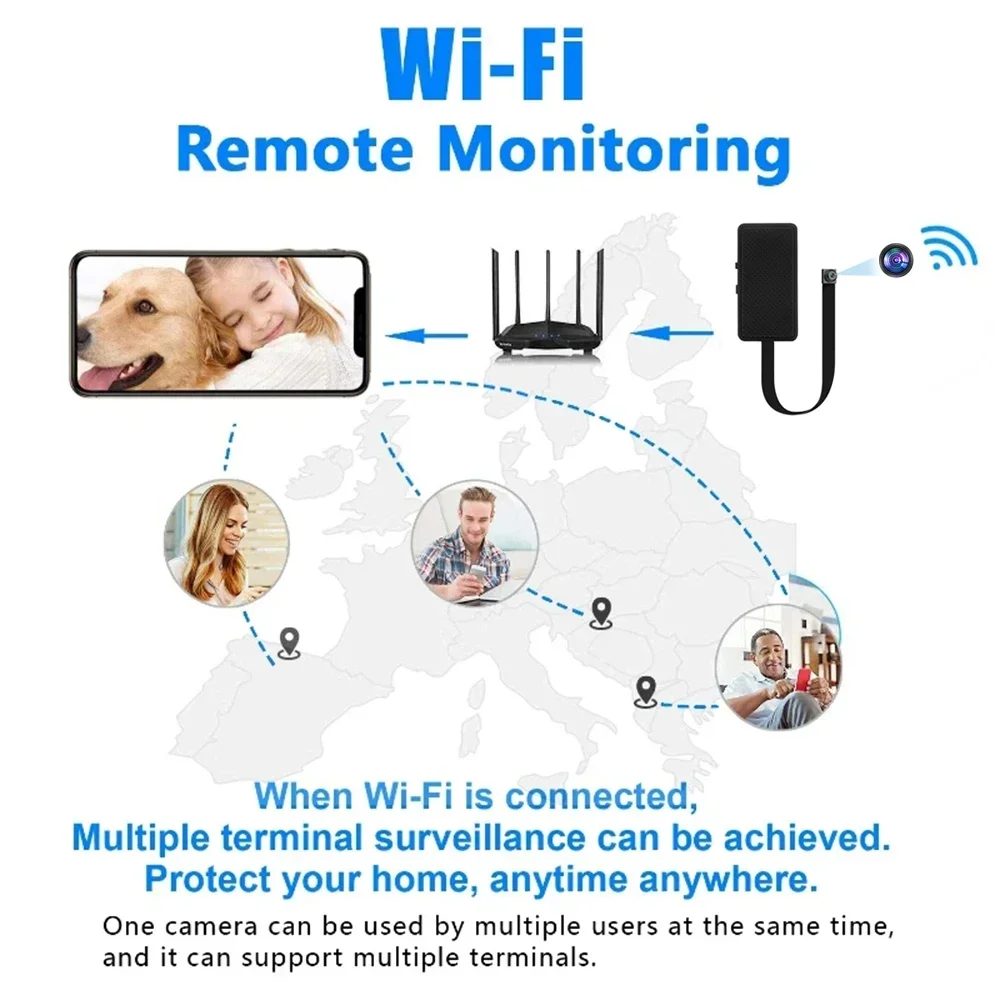 HD1080P Wifi Mini Camera DIY Portable Small Cam  Micro Camcorder P2P Wireless Webcam Loop Recording Support Remote Viewing