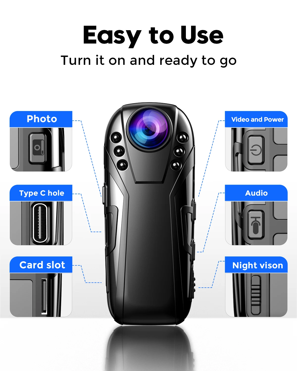 Boblov L02 1080P Infrared night vision Full HD Lens Mini Camera Dash Cam Small Camcorder 125 degrees wide angle Bodycam Police