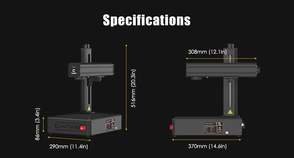Cloudray 30W Fiber Marking Machine Protable for DIY Jewelry Gold Silver Ring Bracelet Metal Cutting Laser Engraving Machine