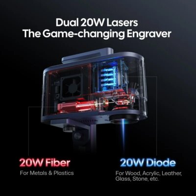 Laserpecker Portable Engraving Machine 20W Fiber Diode Blue Laser 8K With WIFI USB Connection For Metal Plastic Cutting Wood LP5 - Image 2