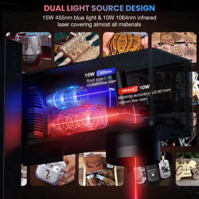 DAJA M4 PRO Fiber Marking Machine Portable Dual Laser Engraver for All Material Jewelry Wood Metal Plastic Leather Glass Ring - Image 2