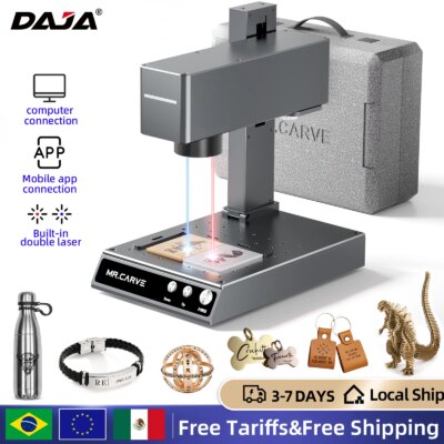 DAJA M4 PRO Fiber Marking Machine Portable Dual Laser Engraver for All Material Jewelry Wood Metal Plastic Leather Glass Ring