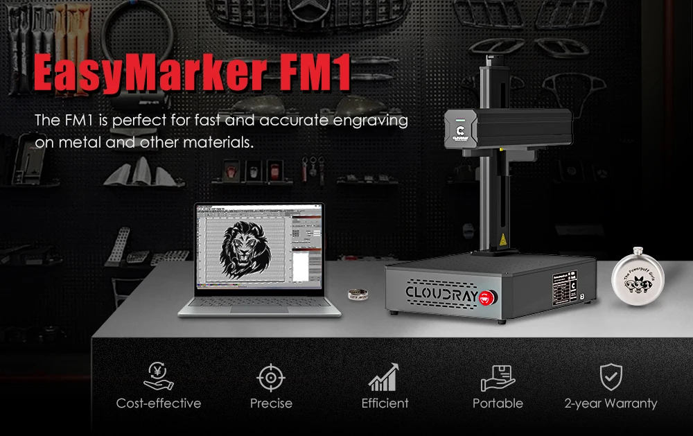 All-in-one Portable 30W 50W 60W Fiber Laser Marking Machine for Stainless Steel Metal Jewelry Rings Bracelet DIY Laser Engrave