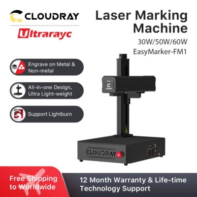 All-in-one Portable 30W 50W 60W Fiber Laser Marking Machine for Stainless Steel Metal Jewelry Rings Bracelet DIY Laser Engrave