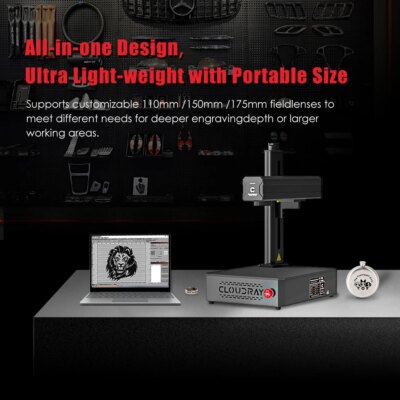 All-in-one Portable 30W 50W 60W Fiber Laser Marking Machine for Stainless Steel Metal Jewelry Rings Bracelet DIY Laser Engrave - Image 4