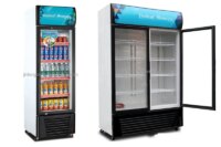Commercial Double Door Refrigerator Refrigerated Beer Fridge Drink Large Beverage Cooler / Energy Drink Fridge