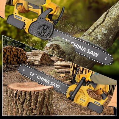 12" Cordless Chainsaw Handheld Garden Electric Chain Saw for Tree Branch Wood Cutting for DeWalt 20v Battery - Image 6