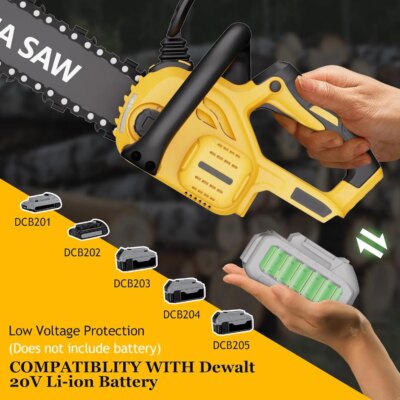 12" Cordless Chainsaw Handheld Garden Electric Chain Saw for Tree Branch Wood Cutting for DeWalt 20v Battery - Image 4